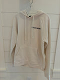 Adult hooded sweatshirt cream circle lake back