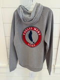 Adult hooded sweatshirt dark gray circle lake back