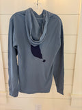 Adult hooded long-sleeve t-shirt denim