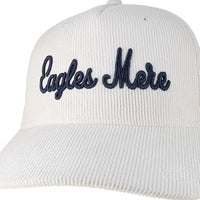 Hat, corduroy white navy