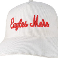 Hat, corduroy white red