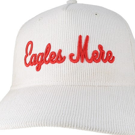Hat, corduroy white red