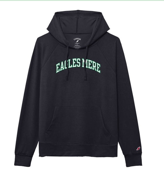 Hoodie t-shirt, navy green arched Eagles Mere