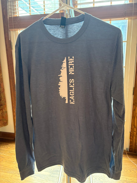 T-shirt, long sleeve blue half tree