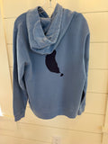 Youth hooded sweatshirt denim lake back