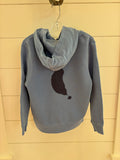 Youth hooded sweatshirt gray lake back