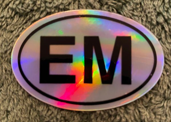 EM Oval Holographic Sticker